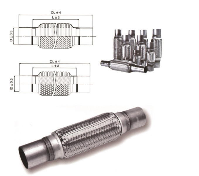 2 pouce X de pouce x 6 échappement de moteur de Flex Coupling Flex Pipe For d'échappement d'acier inoxydable de 10 pouces
